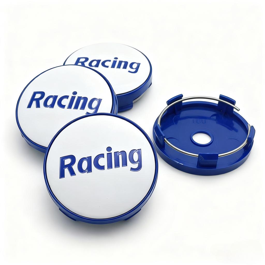 4pcs Racing Letter Logo Emblem Car Wheel Center Caps 60mm 56mm Wheels Hub Centre Cap Rim Hubcaps Cover Replace Car Accessories