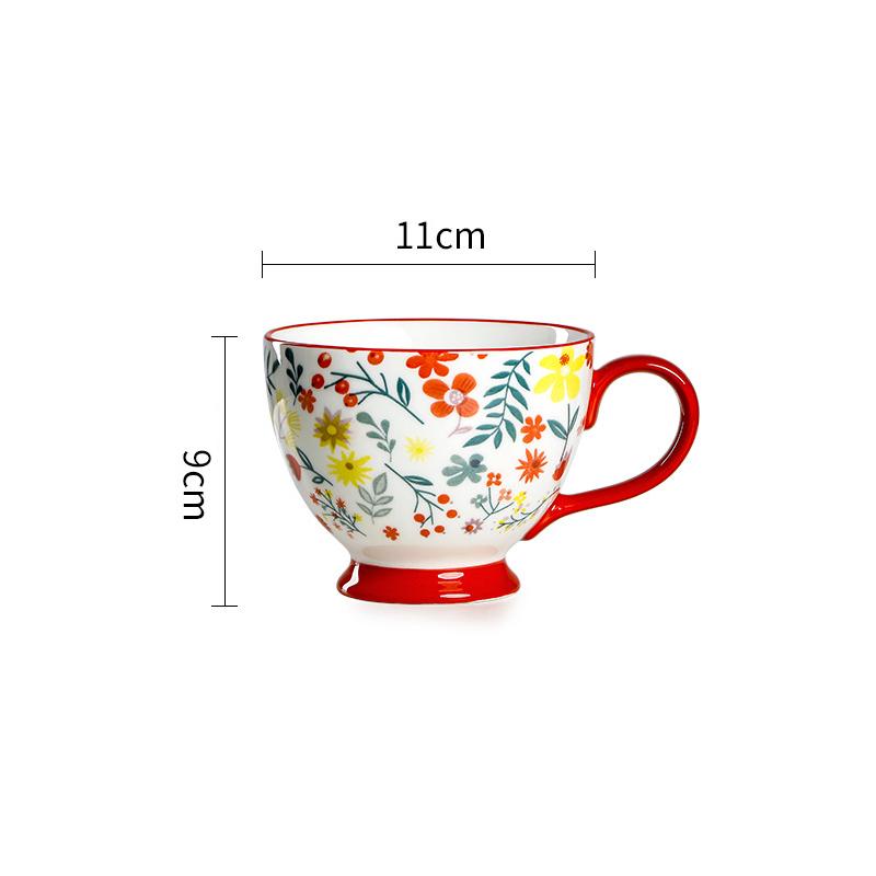 Американская керамическая кружка с креативным рисунком, расписанным вручную, чашка для завтрака, кофейная кружка, чашка для сока, чашка для молока, бытовая чашка для чая, чашка для воды