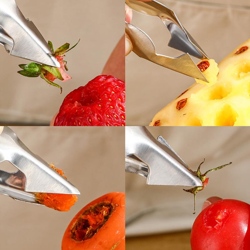 1 шт., практичный нож для чистки глазков ананаса, нержавеющая сталь, режущий зажим, инструмент для удаления сердцевины, полезные кухонные инструменты для фруктов