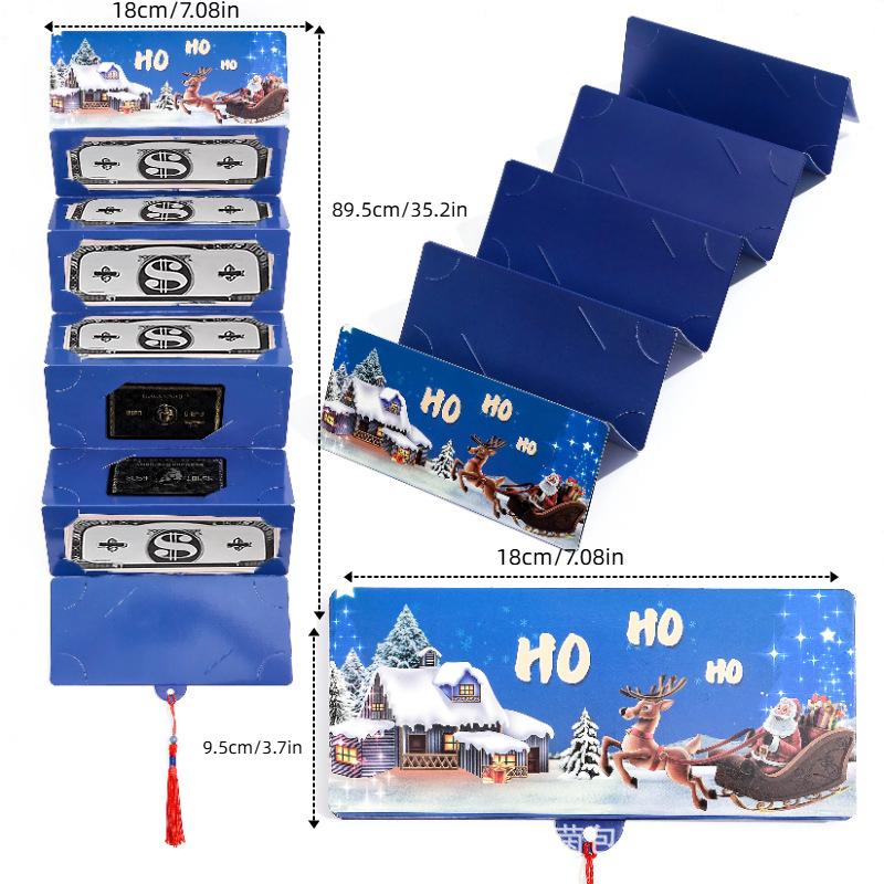 2 шт. Праздничный красный конверт 10-слотовый Рождественский мешочек для денег и зажим для подарочной карты Идеально подходит для Рождества, дней рождения и Дня благодарения