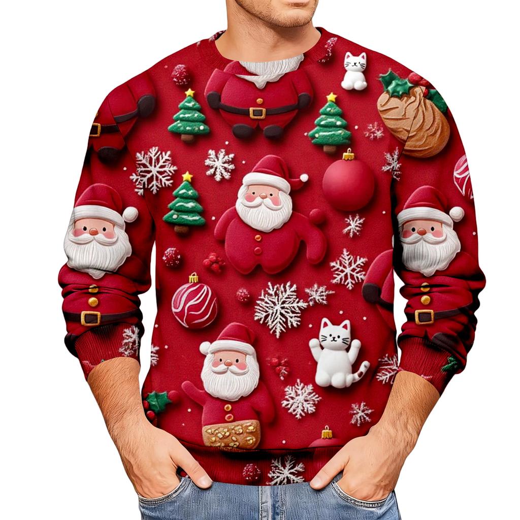 Свободное мужское худи с рождественским принтом