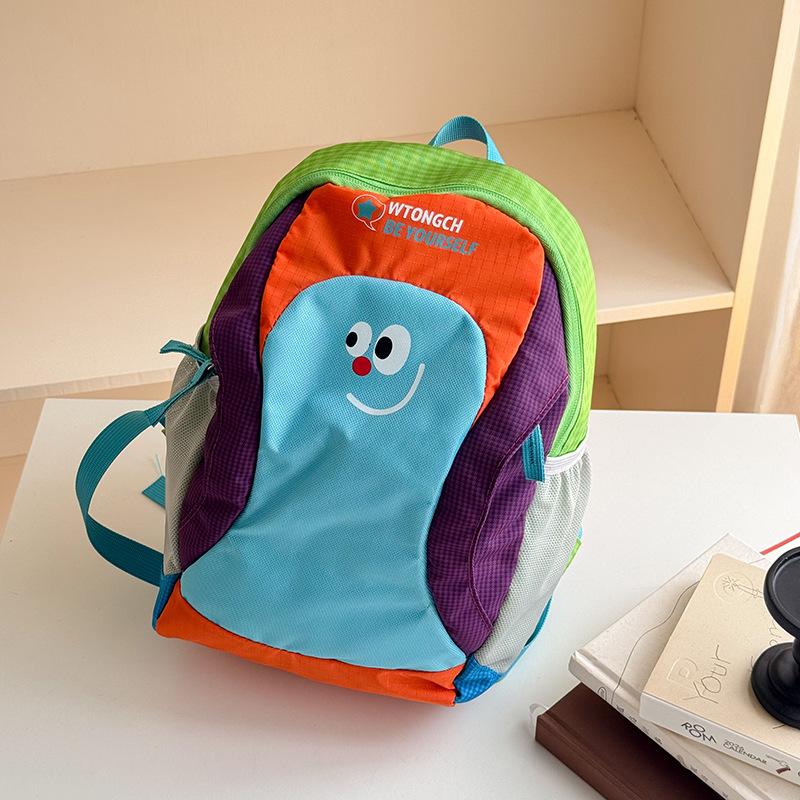 Unique Color-Blocking Lightweight Backpack Outdoor Color-Blocked Sports Hiking Bag School Season Backpack For Elementary School Students