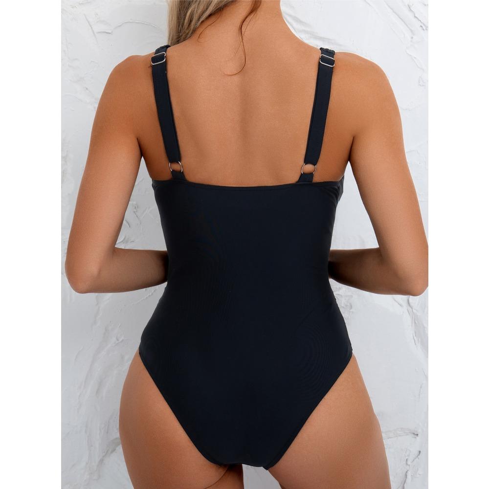 Женский слитный купальник | Бирюзовый градиент, перекрестные спереди, толстые регулируемые бретели, высокоэластичная ткань | Пляж, бассейн, повседневная одежда