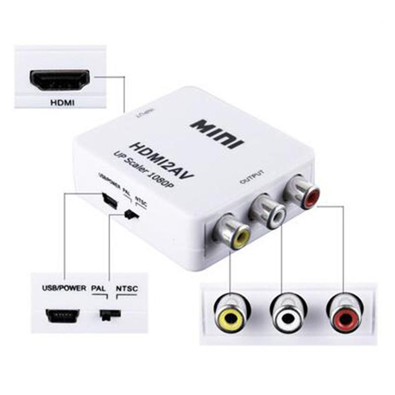 HDTV в AV RCA Адаптер HD Конвертер Мини-бокс RCA AV CVSB LR Видео Композитный AV Масштабатор Конвертер для ПК HDTV Проектора