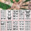 10sheets Black & White Butterfly Tattoo Stickers For Hand Face Body Temporary Waterproof Tattoo Stickers Girls Creative Gifts