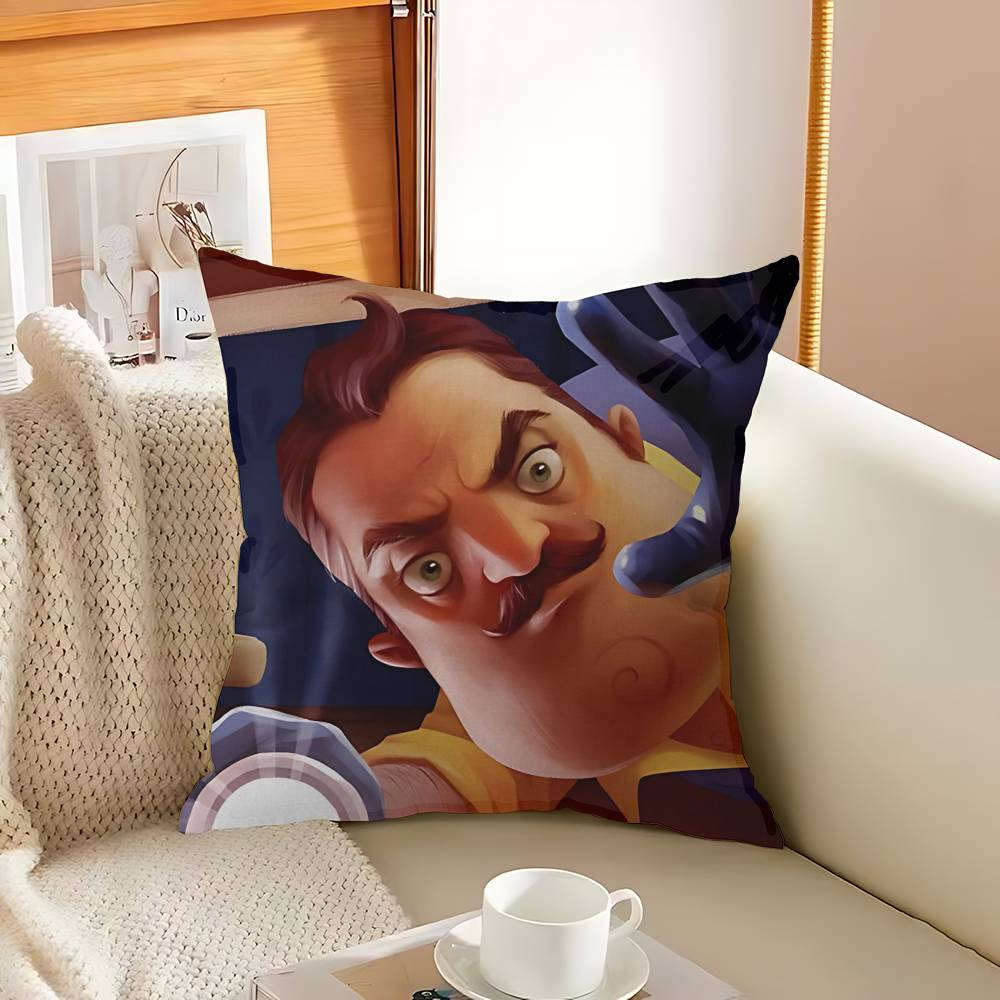 Popular Horror Game H-Hello N-Neighbor 2 Pillow Cover Sofa Cushion Cover Home Room Decoration Children Gift