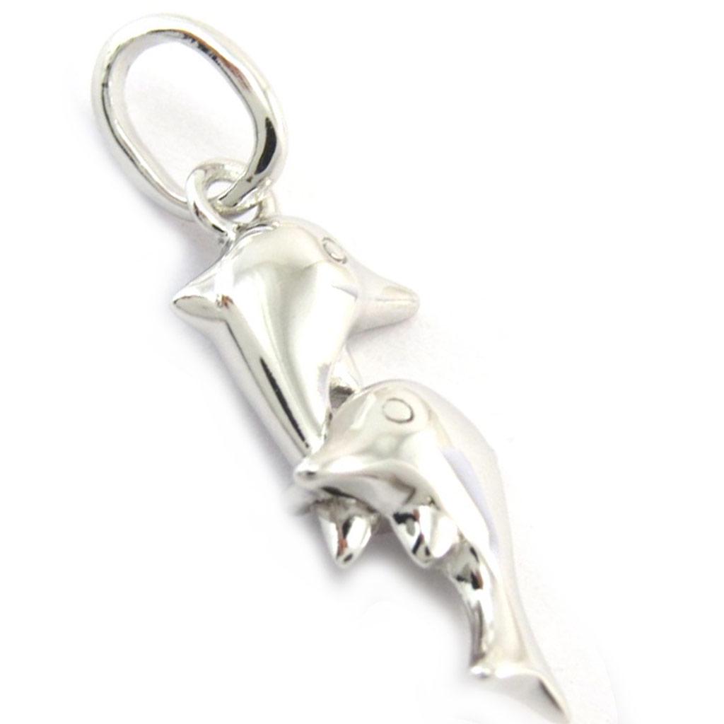 Les Trésors De Lily [N4025] - Silver Pendant 'Tendres Dauphins' Silver (rhodium-plated) - 18x8 Mm