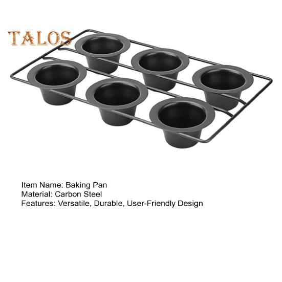 Popover Cake Pan Non-Stick Muffin Cupcake Bakeware for Oven Baking Vertical Cup Design 6-Cavity Versatile Waffle Pudding Pan