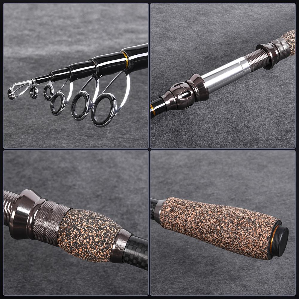 Телескопическое удилище из углеволокна для морской рыбалки с приманкой 1,8 м 2,1 м 2,4 м Удилища для дальнего заброса Карповая рыба MH Жесткое карповое спиннинговое удилище для приманки