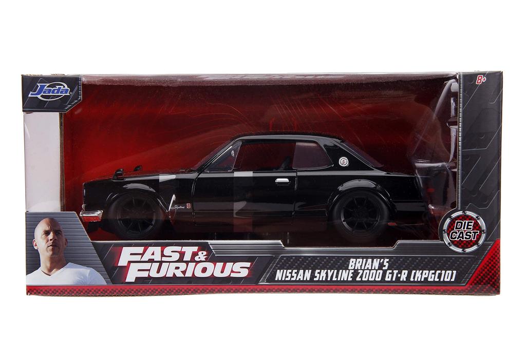 JADATOYS Fast Furious Diecast Car NISSAN SKYLINE 2000 Mini Car Black 124 & BRIAN'S GT-R