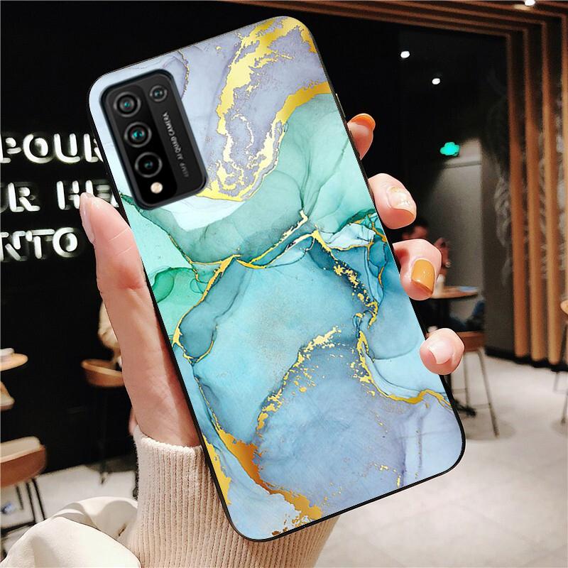 Зеленый, синий, фиолетовый мраморный чехол для телефона для Huawei Honor 50 10X Lite 20 7A 7C 8X 9X Pro 9A 8A 8S 9S 10i 20S 20lite 7X 10 lite