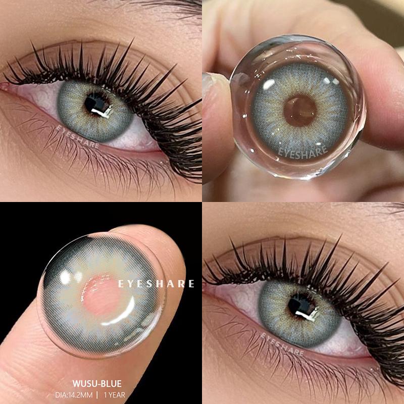 Eyeshare 1 пара цветных линз для глаз, модные голубые линзы для глаз, зеленые контактные линзы, коричневые линзы для серых зрачков, годовые линзы, красота