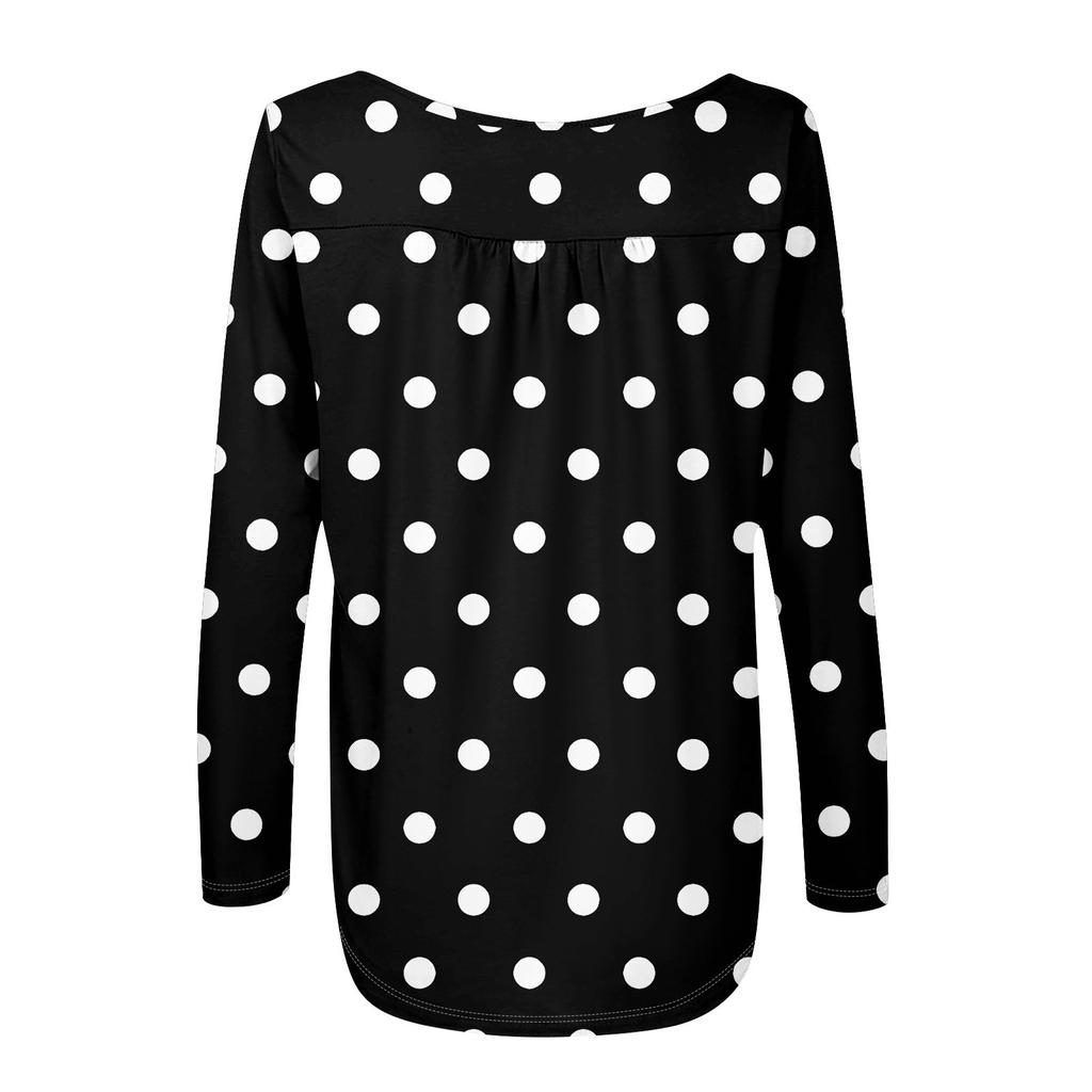 Женская туника с длинным рукавом, свободные топы, повседневные топы оверсайз, плиссированная туника, застегивающаяся на пуговицы, повседневные женские топы с принтом