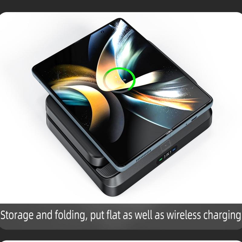 3 в 1 складное беспроводное зарядное устройство, многофункциональная портативная док-станция для быстрой зарядки 15 Вт для телефонов Samsung, наушники для часов