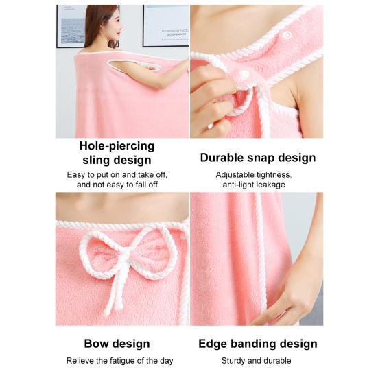Yousheng Женский банный халат Коралловый вельвет Банное платье Быстросохнущее полотенце с бантом и карманом Впитывающее банное полотенце для дома, отеля, общежития