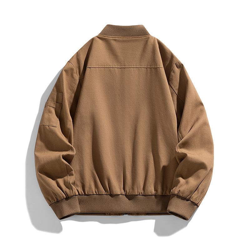 Autumn Jacket Jacket American Baseball Jersey Men's Jacket Tooling Casual Fashion Simple Solid Color Coat