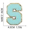 6Cm Towel Embroidery Lake Blue English Letter Embroidery Cloth Sticker Bag Decoration Patch Sticker Ironing Number Sticker