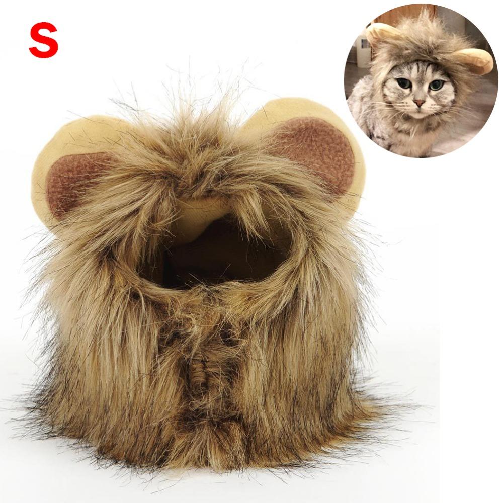 Face Opening Cat Mane Wig Rounded Ears Cat Mane Headpiece Mane Wig for Cat Indoor Cat Wear