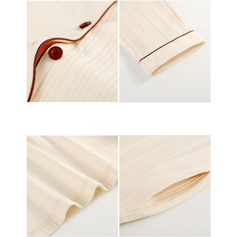 Новый комплект пижамы с длинными рукавами для женщин, весенняя и осенняя пижама из чистого хлопка, корейский стиль, домашняя пижама большого размера