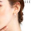 14K Double Square One-Touch Earrings (Gold Pin) ELGPEE347