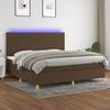 VidaXL Slatted Bed Base with Mattress and LED, Upholstered Bed with Headboard, Double Bed, Adult Bedroom Bed, 3135624