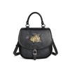 Johnature Retro Genuine Leather Women Bag Three Purpose Small Backpack Versatile Embossed Cowhide Shoulder & Crossbody Bags
