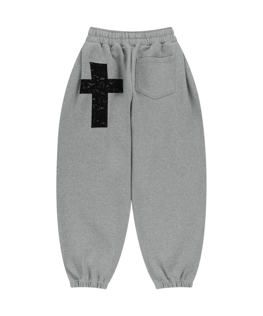 AAKAM Laced Cros2 Patch Sweatpants (Gray)