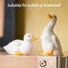Ceramic Duck Statue Cute Mini Duck Figurine Small Animal Sculpture for Home Office Desktop Garden Porch Decor