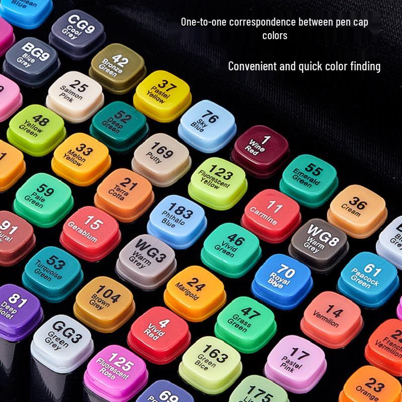 Набор двусторонних спиртовых маркеров TOUCH 80 цветов для детского творчества и рисования манги