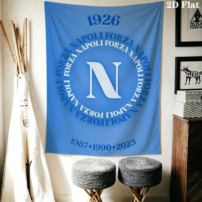 Napoli Wall Tapestry Aesthetic Wall Hanging Printed Fabric Blanket Decorative Tapestries for Bedroom Living Room Home Decor
