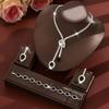 Luxury Red Teardrop Rhinestone Jewelry Set Party Wedding Accessories