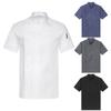 Unisex Professional Chef Jacket Stand Collar Short Sleeve Solid Color Kitchen Wear Hotel Restaurant Uniform