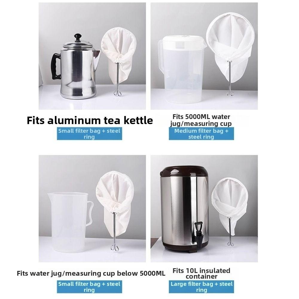 Ultra Fine Mesh Mesh Filter Bags Reusable Washable Strainer Bags with Stand Stainless Steel Handle Cotton Cloth