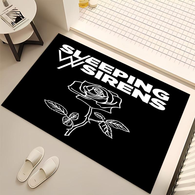 1pc Sleeping With Sirens Print Area Rug - Soft, Washable Non-Slip Indoor Mat, Living Room, Home Office Decorative Rug,Office Decorative