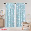 2 шт., 2D плоская печать Шторы и оконное убранство Дизайн синей листвы Полиэстер (без стержня) Уличные украшения Ldeal для
