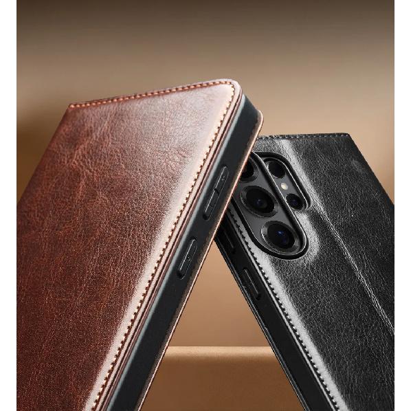 QIALINO Для Samsung Galaxy S26 S25 Edge S24 S23 S22 Note20 Ultra Plus Премиальный Чехол-Кошелек из Натуральной Коровьей Кожи