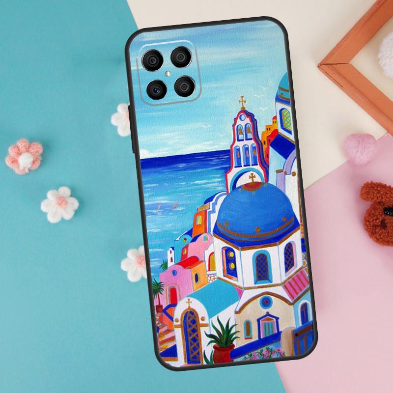 Кейс Ойя Санторини Греция Для Honor 200 Pro 50 70 90 X9a X8a X8 X9 X8b X9c X9b Honor Magic 7 5 6 Lite Pro Чехол