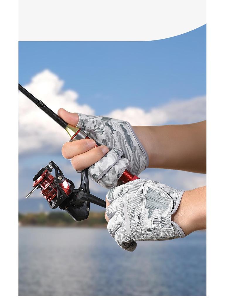 Summer Thin Breathable Three-Finger Fishing Gloves - Anti-slip, Professional Lure Design