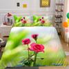 Flowers Printed Home Bedclothes Double Size Microfiber Bedspreads Gir Superior Design Comforter Cover Set
