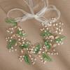 Elegant Headband for Women Acrylic Leaves Design Lace-up Hair Wreath for Women Engagement Jewelry