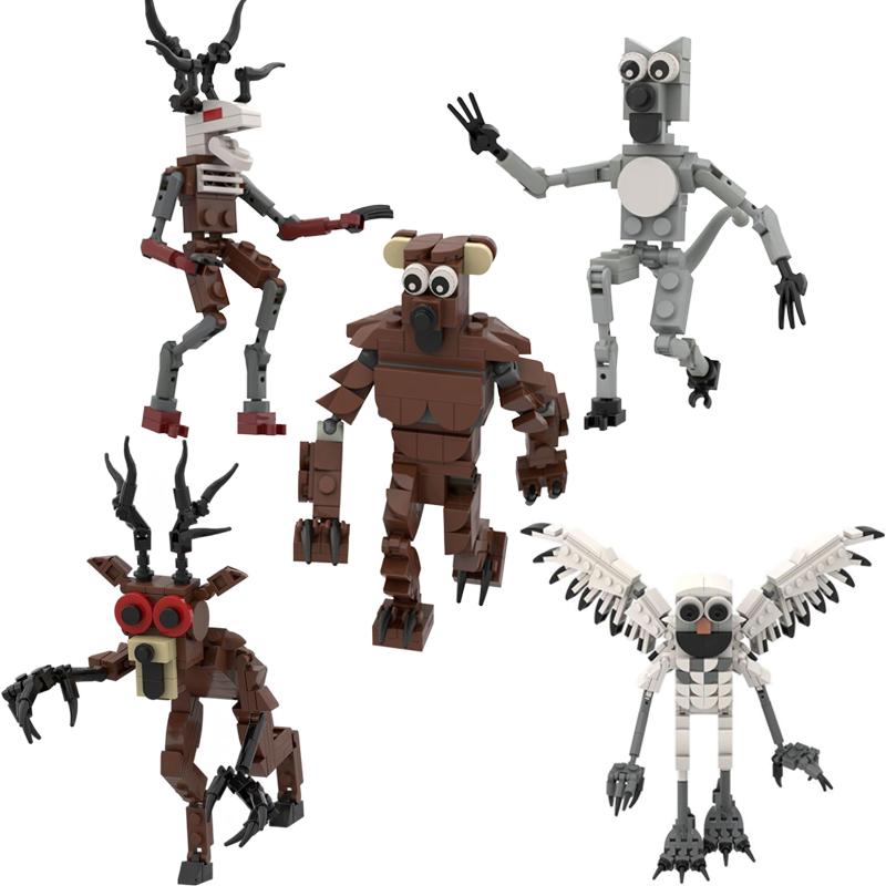 Новые конструкторы 99Nights Horror Building Blocks: забавные лесные олени, белые совы, модели и фигурки. Игрушки для детей, подарки на день рождения.