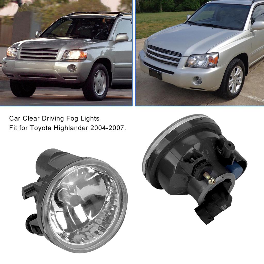 Pair Left   Right Car Clear Driving Fog Lights with 9006 Bulb Fit for Highlander 200420
