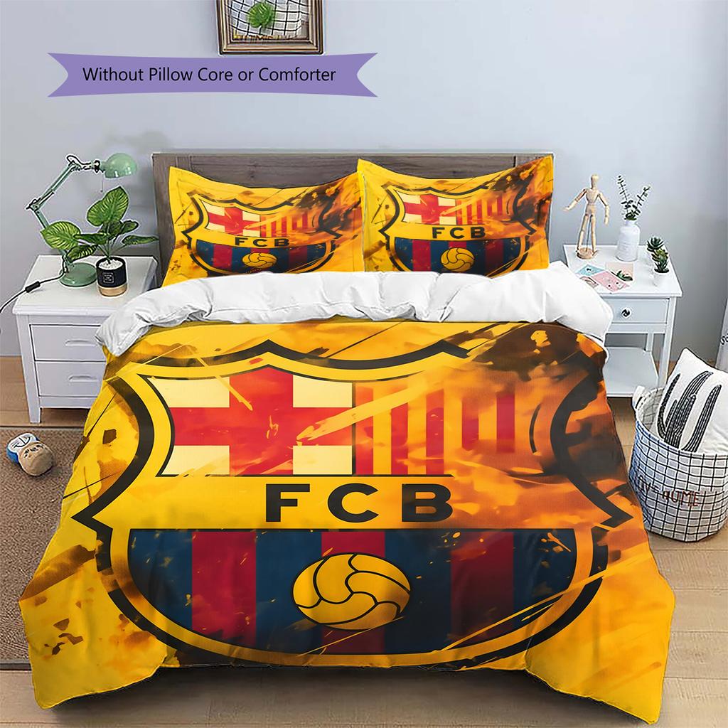 Постельное белье с узором Барселоны Домашний декор Подарок на день рождения (1 пододеяльник + 2 наволочки, без наполнителя)