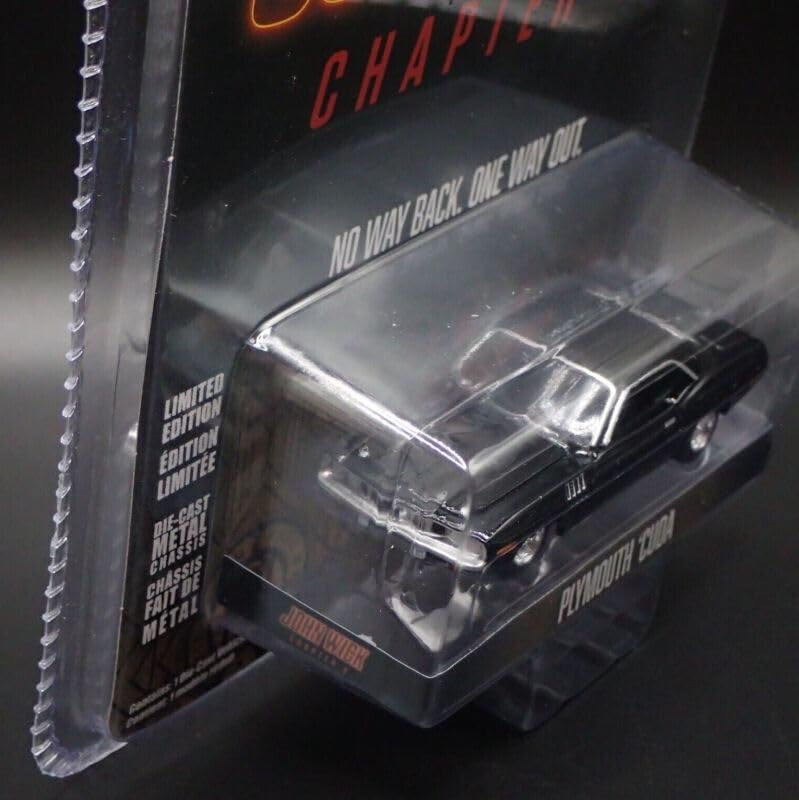 Greenlight Американский автомобиль Plymouth Cuda Модель из литого металла 1/64 Plymouth CUDA 1971 (из фильма Джон Уик 4) [Параллельный импорт]