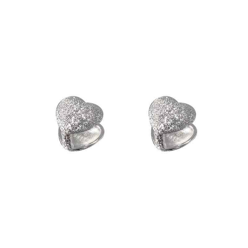 BF CLUB 925 Sterling Silver Vintage Earrings For Women Trendy Shinning Heart Earring Jewelry Prevent Allergy Party Accessories