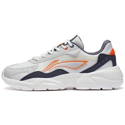 Li Ning Flow Rock Удобные повседневные низкие спортивные туфли мужские кроссовки белые серые AGCS267-1