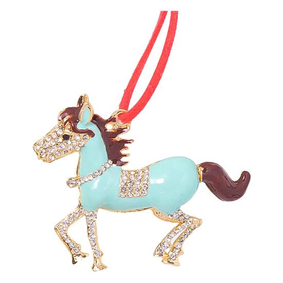 Пони Рождественское украшение Страз Зодиакальная Лошадь Подвеска для украшения елки Сверкающий Праздничный Шарм Удача Лошадиная Тема Украшение
