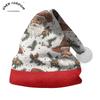 2024 Santa Claus Print Velvet Plush Christmas Hat for Adults & Kids - Double-sided Fleece