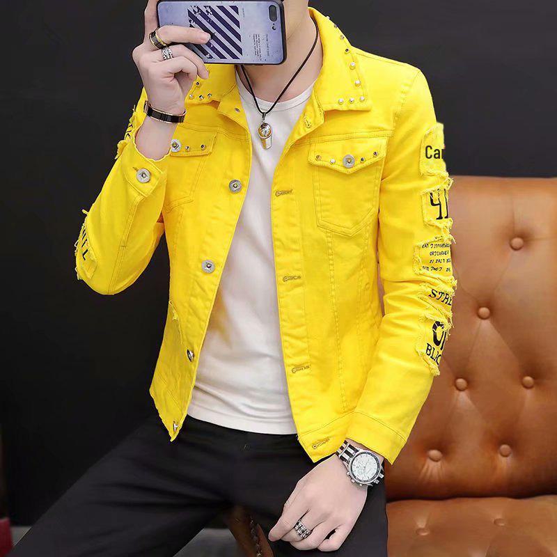 Мужская модная свободная джинсовая куртка - мода весна/осень