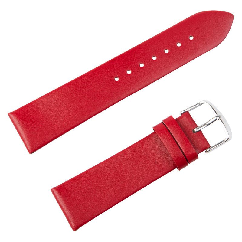Universal Watch Strap - Ultra-Thin Top Grain Cowhide Leather with 5 Sizes (16mm, 18mm, 20mm, 22mm, 24mm) - Classic Pin Buckle Design